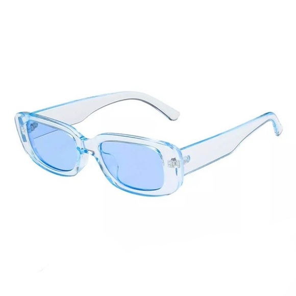 ๐๏ธ Stylish Blue Rectangular Sunglasses NWOT - Picture 3 of 3